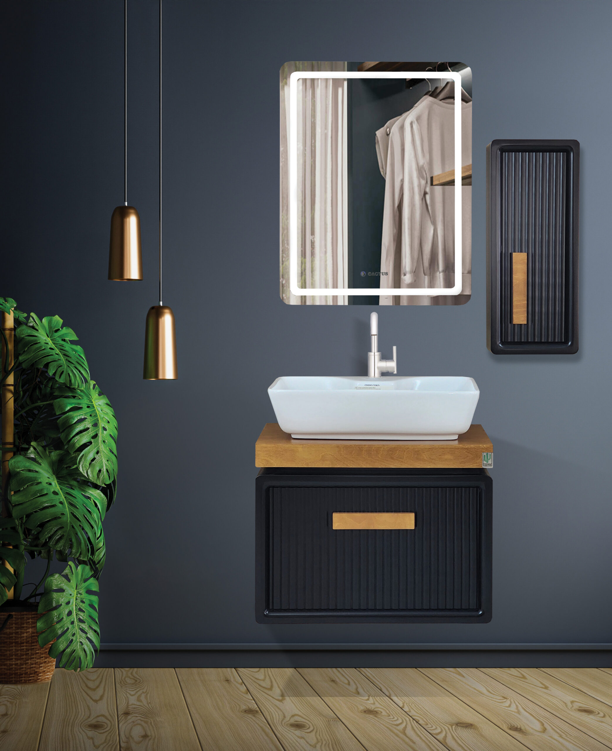 روشویی کابینتی کاکتوس مدل Isatis 60 مشکی کد 6027