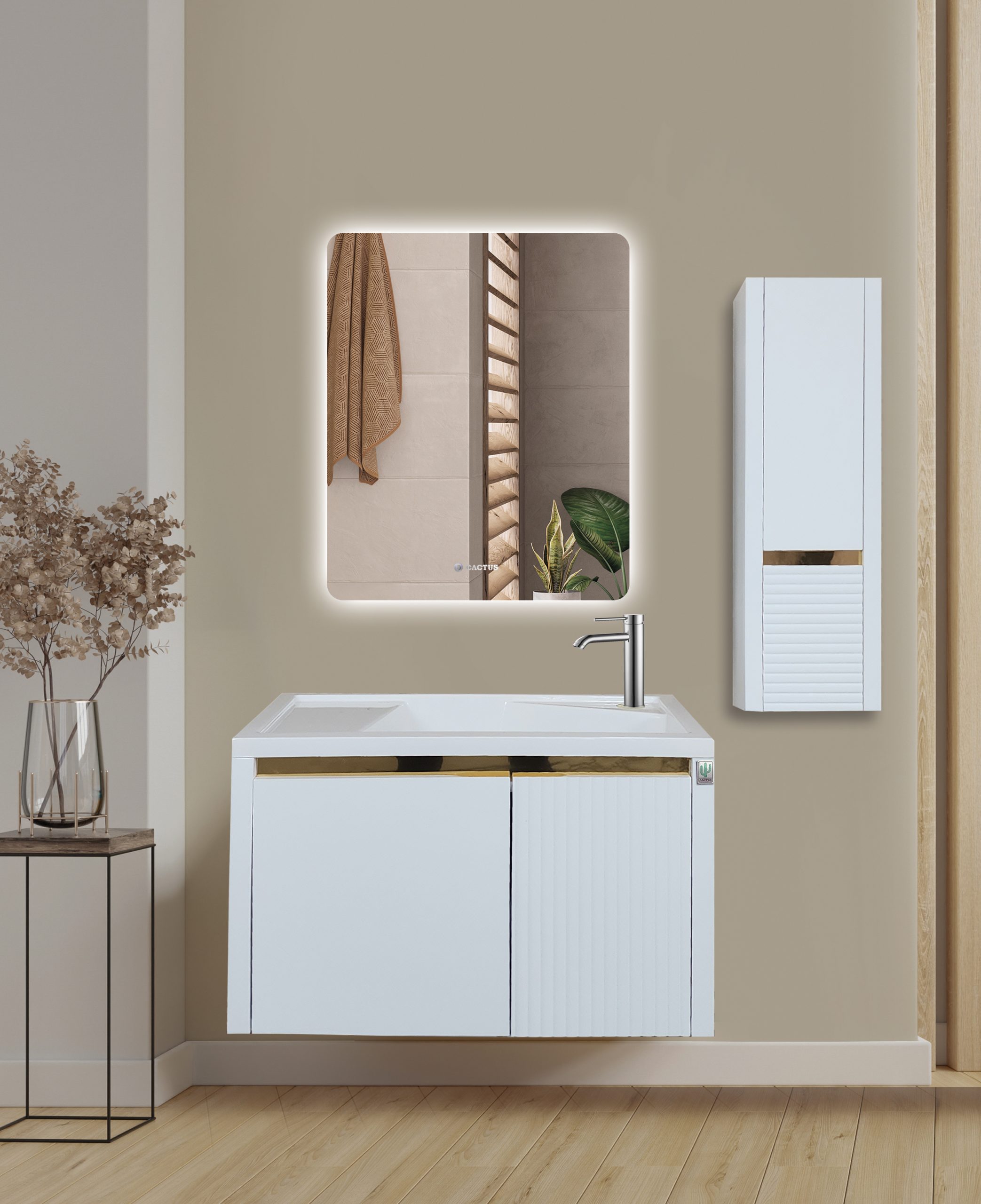 روشویی کابینتی کاکتوس مدل سپیدار رنگ سفید کد7004