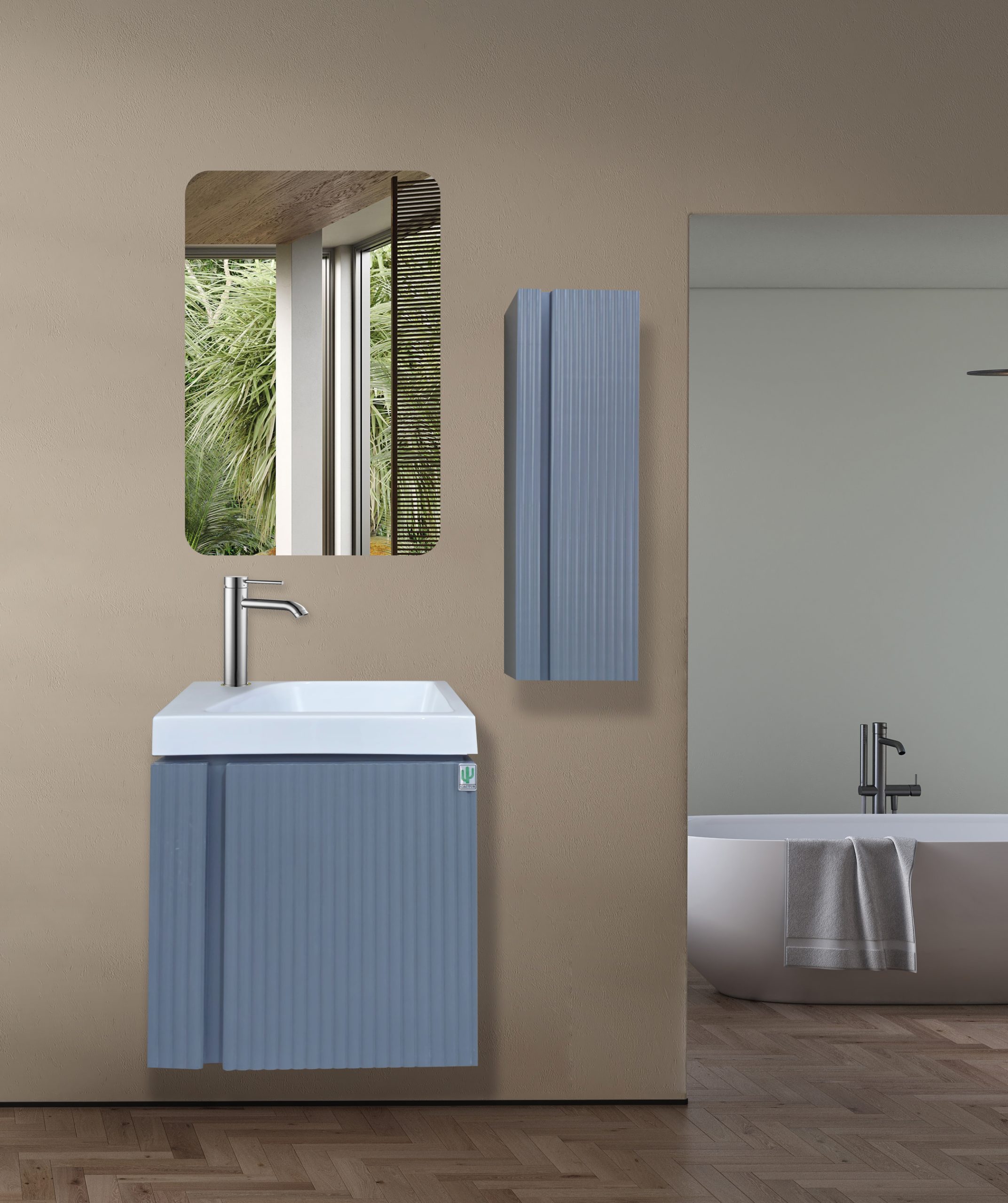 روشویی کابینتی کاکتوس مدل بلوط رنگ طوسی کد7006