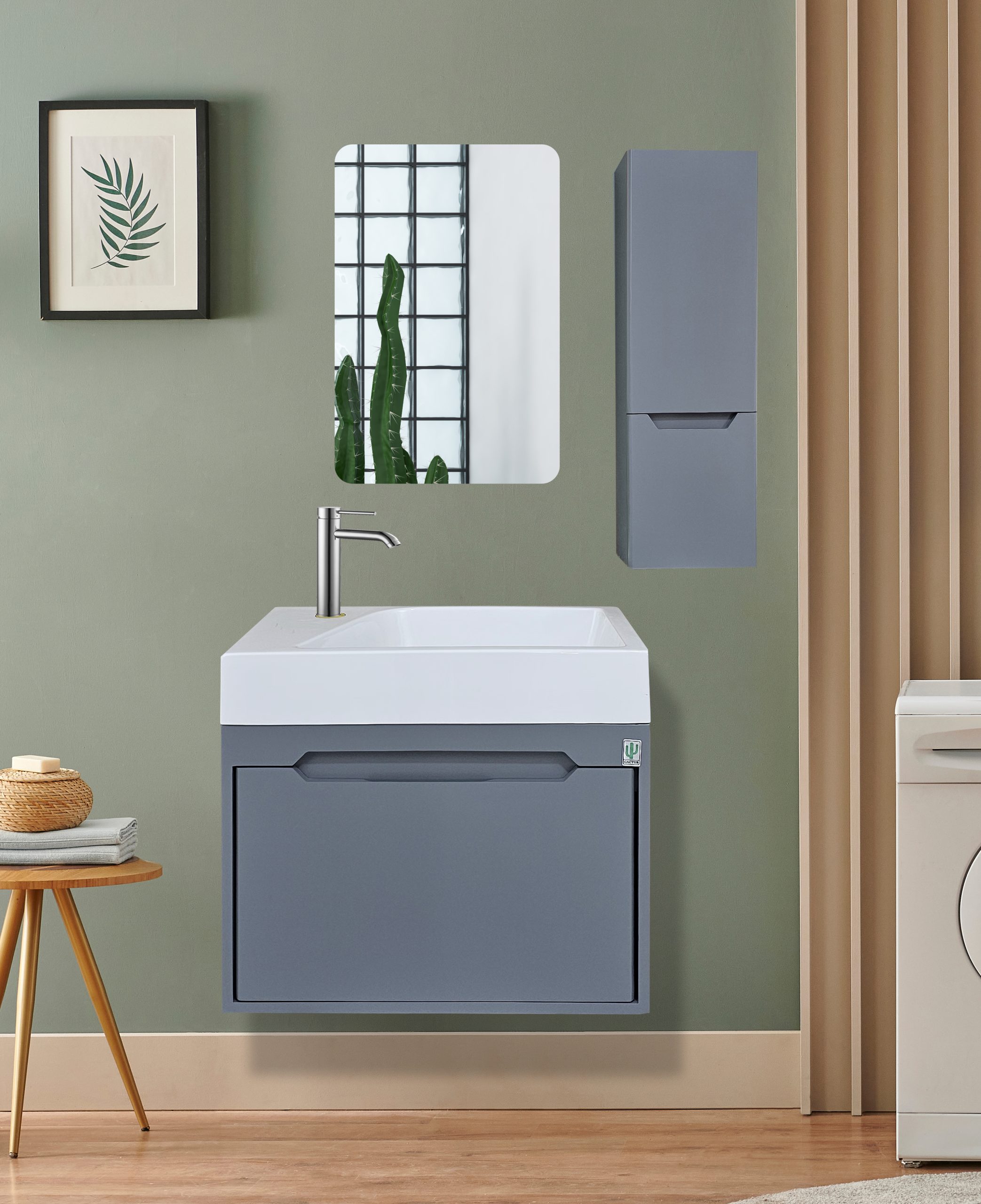 روشویی کابینتی کاکتوس مدل مونیخ رنگ طوسی کد7018