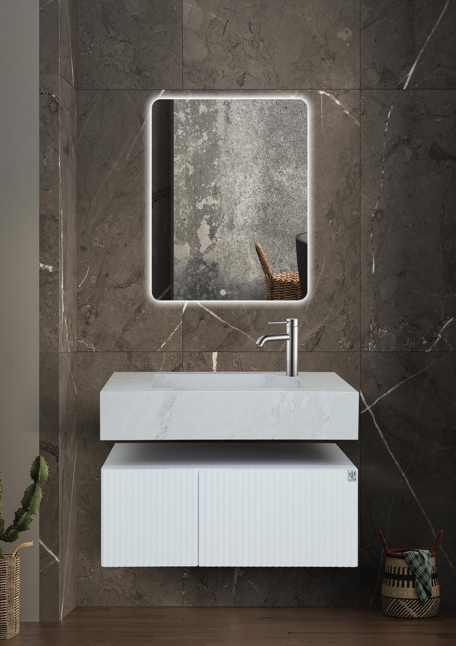 روشویی کابینتی کاکتوس مدل جانا رنگ سفید کد8061